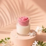 Velvet Rose Jaśmin - front view - handpoured vegan soy candle by Janki Candles | Velvet Rose Jaśmin - widok z przodu - ręcznie lana wegańska świeca sojowa Janki Candles