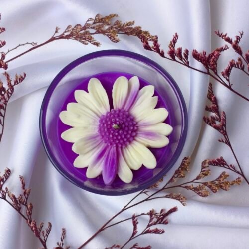 Jolly Jingle Lavender - front view - handpoured vegan soy candle by Janki Candles