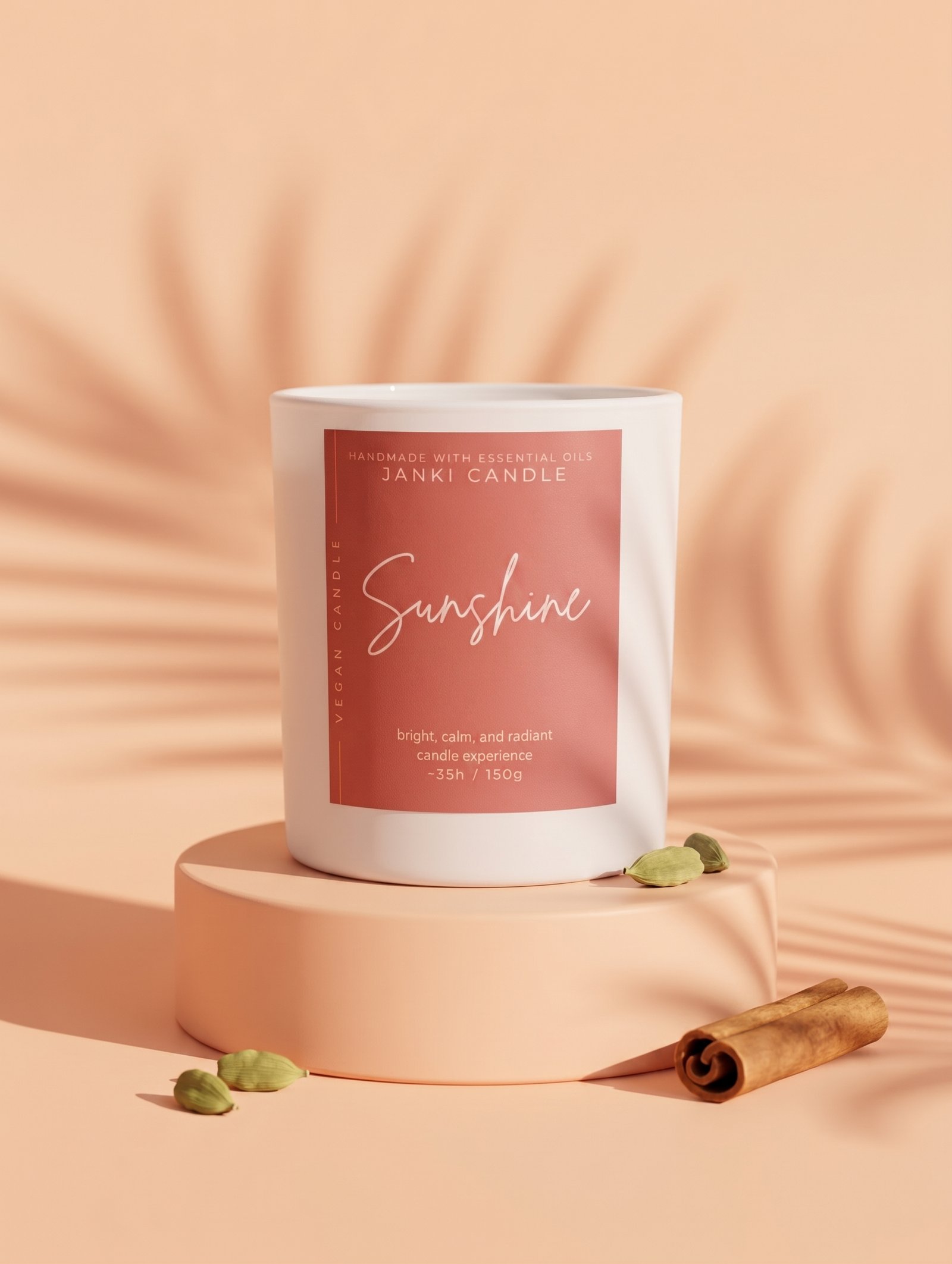 Sunshine Jar – Ręcznie Lana Wegańska Świeca Sojowa